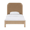 Civita Natural Vegan Leather Upholstered Twin Bed (3 Boxes)