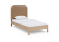 Civita Natural Vegan Leather Upholstered Twin Bed (3 Boxes)
