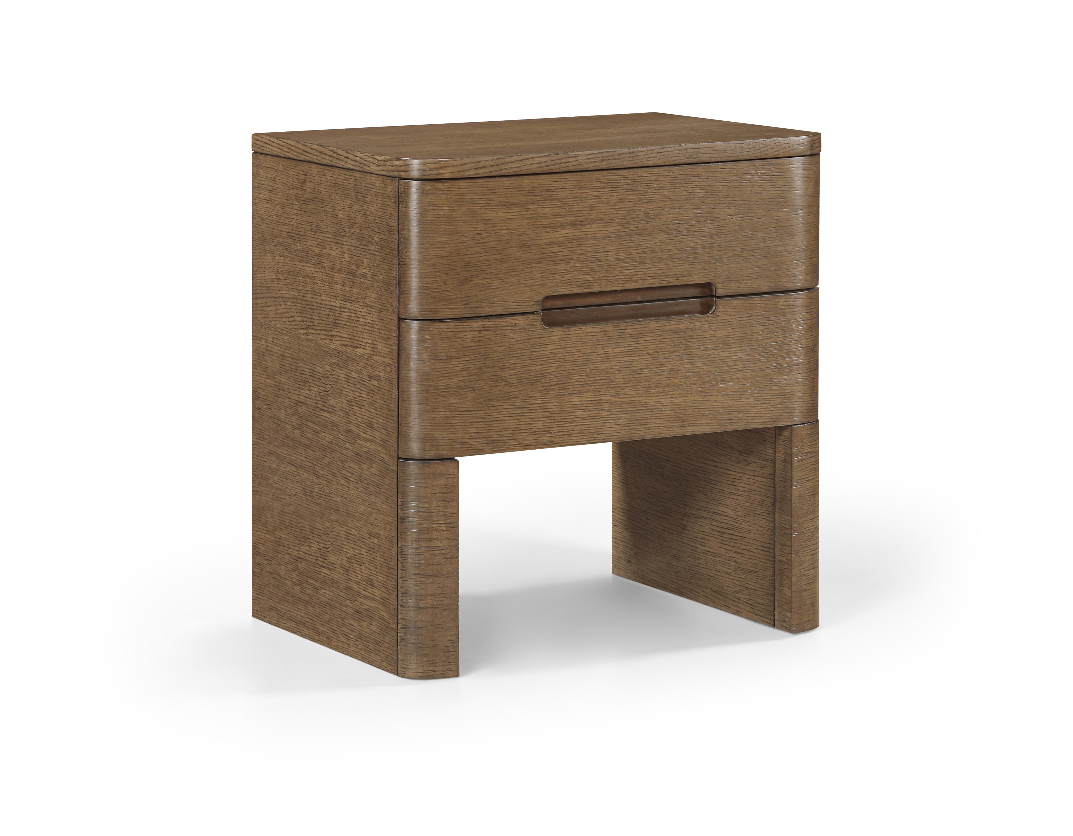 Civita 24" Brown Oak Veneer And Solid Wood Nightstand