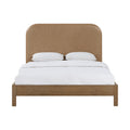 Civita Brown Vegan Leather Upholstered Full Bed (3 Boxes)