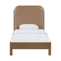 Civita Brown Vegan Leather Upholstered Twin Bed