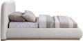 Ulyana Cream Linen Textured Fabric Upholstered King Bed