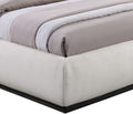 Ulyana Cream Linen Textured Fabric Upholstered King Bed