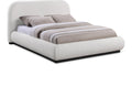 Ulyana Cream Linen Textured Fabric Upholstered Queen Bed