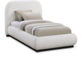 Ulyana Cream Linen Textured Fabric Upholstered Twin Bed