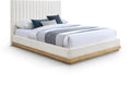 Etta Cream Chenille Fabric Upholstered Full Bed (3 Boxes)