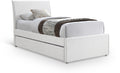 Matthias Linen Textured Fabric Upholstered Twin Trundle Bed