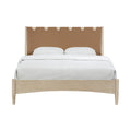 Rosalba Vegan Leather Headboard And Wood Queen Bed