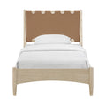 Rosalba Vegan Leather Headboard And Wood Twin Bed
