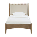 Rosalba Vegan Leather Headboard And Wood Twin Bed