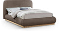 Prudence Linen Textured Fabric Upholstered King Bed