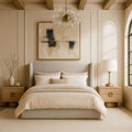Jerome Linen Textured Fabric Upholstered King Bed
