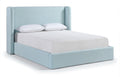 Jerome Light Blue Linen Textured Fabric Upholstered Full Bed
