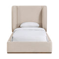 Avola Linen Textured Fabric Upholstered Twin Bed