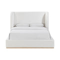 Avola Cream Linen Textured Fabric Upholstered Queen Bed