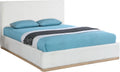 Bologna Cream Linen Textured Fabric Upholstered Queen Bed