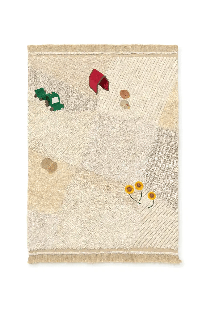 Farm Fields Washable Kids Rug