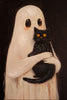 Set of 2 Framed Halloween Ghosts Paintings