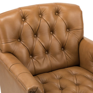 Elijah Genuine Leather Armchair in Camel
