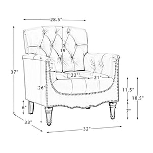 Elijah Genuine Leather Armchair in Camel