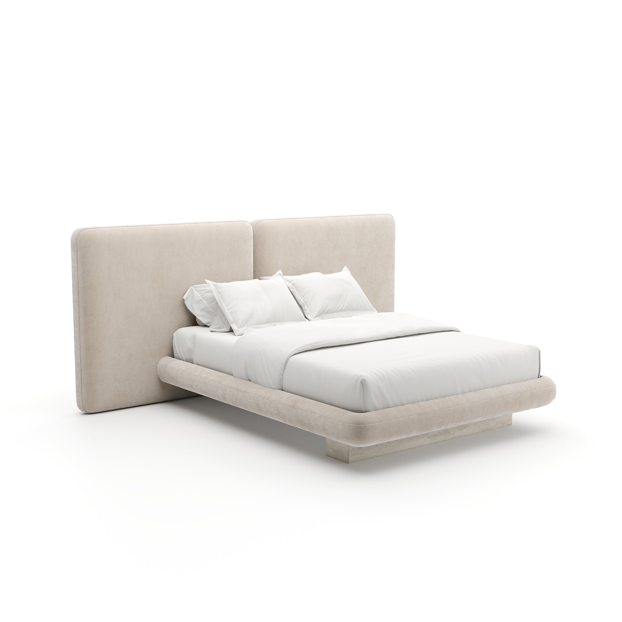 Overlap Bed in Ivory