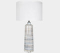 Baron Set of 2 Table Lamps - White-Cream Marble Accent