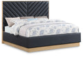 Charmaine Vegan Leather Upholstered King Bed (3 Boxes)