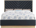 Charmaine Vegan Leather Upholstered King Bed (3 Boxes)