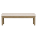 Coastal Teak Dining Bench in Canvas