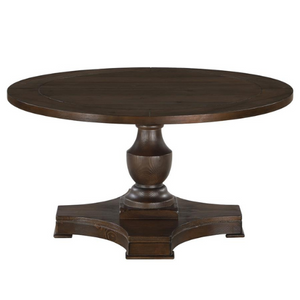 Morello Round Coffee Table with Pedestal Base in Coffee