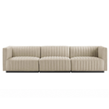 Conjure Channel Tufted Upholstered Fabric Sofa