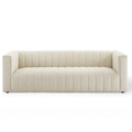 Reflection Channel Tufted Upholstered Fabric Sofa