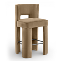 Zelda Set of 2 Velvet Performance Fabric Upholstered Bar Stool