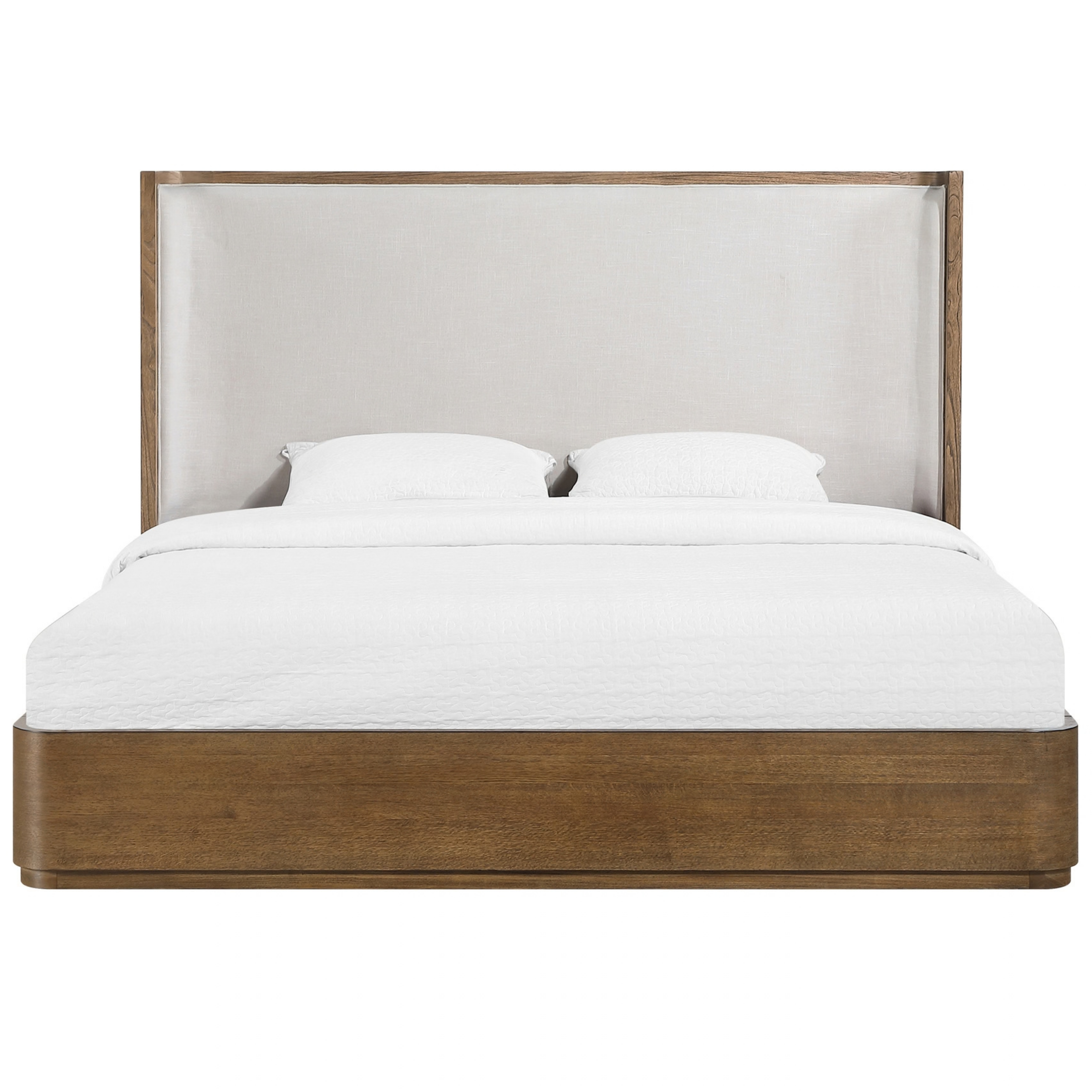 Tatiana / Solid Wood And Linen Textured Fabric King Bed (3 Boxes)