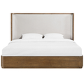 Tatiana / Solid Wood And Linen Textured Fabric King Bed (3 Boxes)