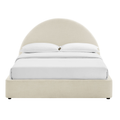 Resort King Arched Upholstered Fabric Storage Platform Bed Frame