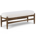Callista Cream Faux Sheepskin Upholstered Bench