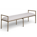 Beaulieu Linen Textured Fabric Upholstered Bench