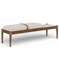 Melisande Linen Textured Fabric Upholstered Bench