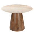 Lark 42" Genuine Marble And Mango Wood Dining Table