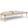 Melisande Linen Textured Fabric Upholstered Bench
