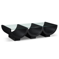Bretagne Glass Top And Oak Veneer Base Coffee Table