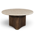 Palladia Brown Travertine And Mango Wood Coffee Table
