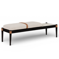 Melisande Linen Textured Fabric Upholstered Bench