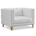 Lyra White Vegan Leather Upholstered Chair