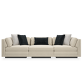 Fusion 3 Pc Sectional Sofa - Simply Black