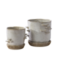 Stepped Mushroom Pot with Saucer