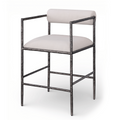 Beaulieu Set of 2 Linen Textured Fabric Upholstered Counter Stool
