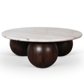 Ticino Genuine Marble Top And Mango Wood Base Coffee Table