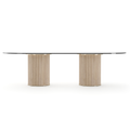 Rhythm Oval Glass Top Dining Table